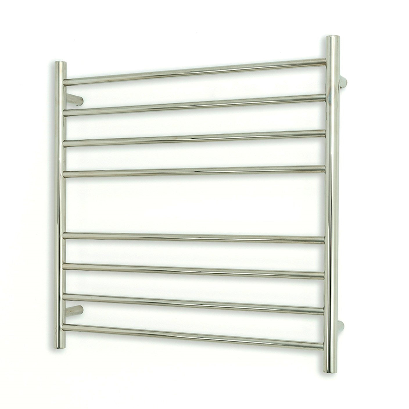 Polished 750 x 750mm Rnd Heated Towel Rail LEFT