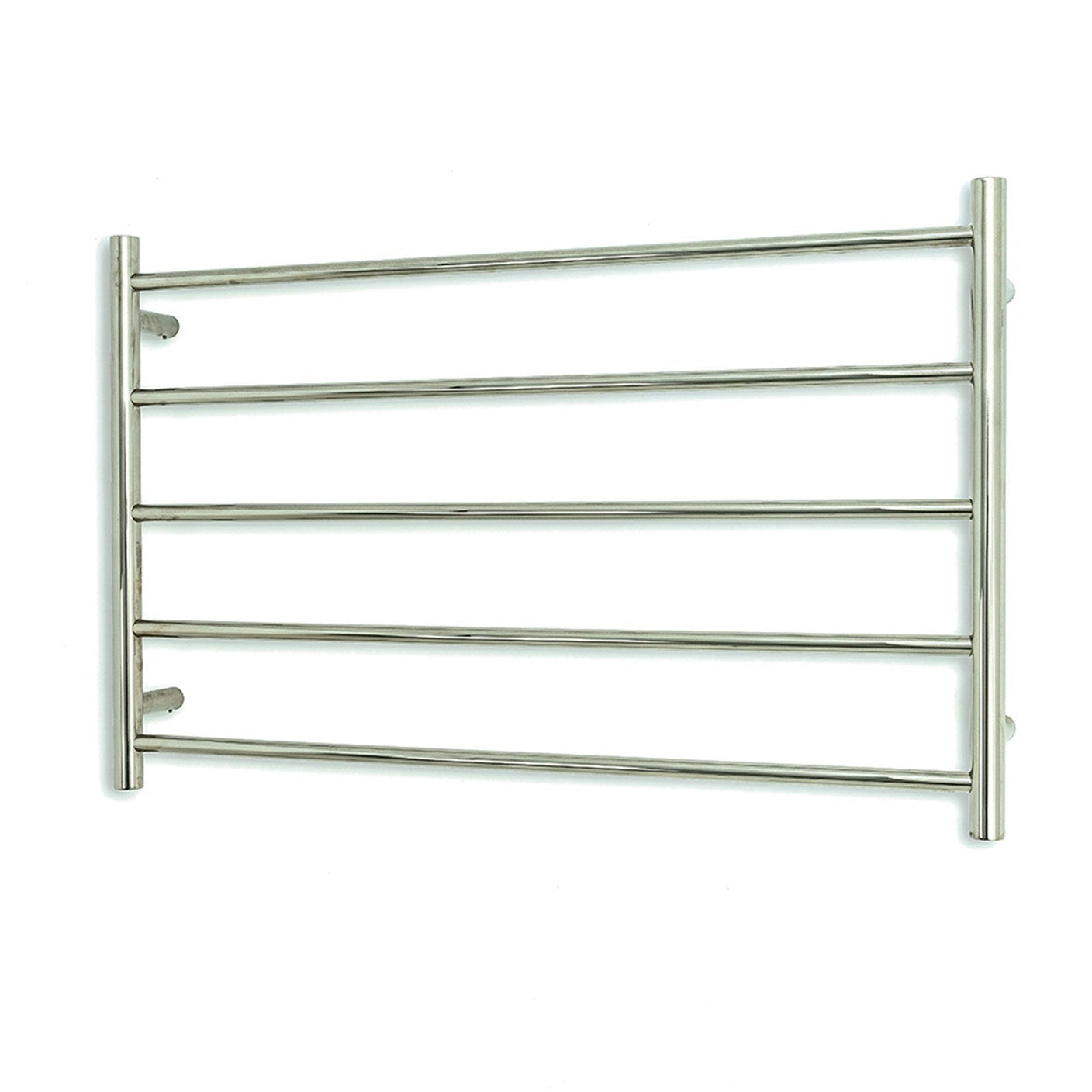 Polished 950 x 600mm Rnd Heated Towel Rail LEFT