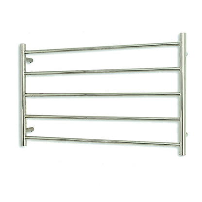 Polished 950 x 600mm Rnd Heated Towel Rail LEFT
