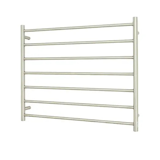 Brushed Satin 900 x 750mm Rnd Heated Towel Rail RIGHT