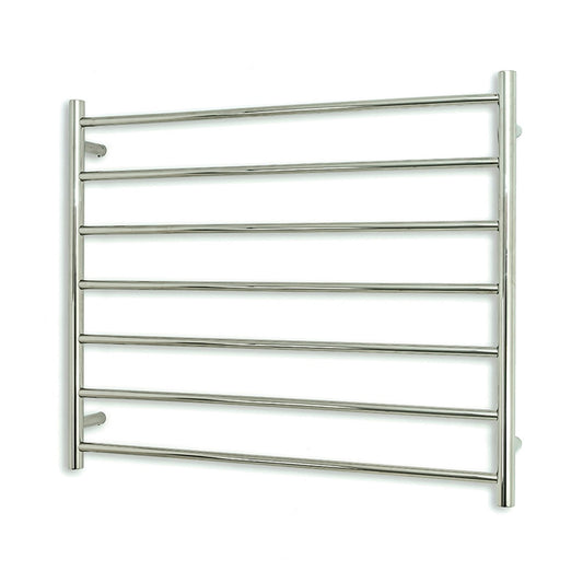 Polished 900 x 750mm Rnd Heated Towel Rail RIGHT