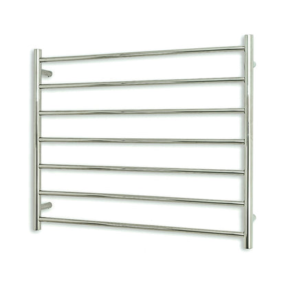 Polished 900 x 750mm Rnd Heated Towel Rail LEFT