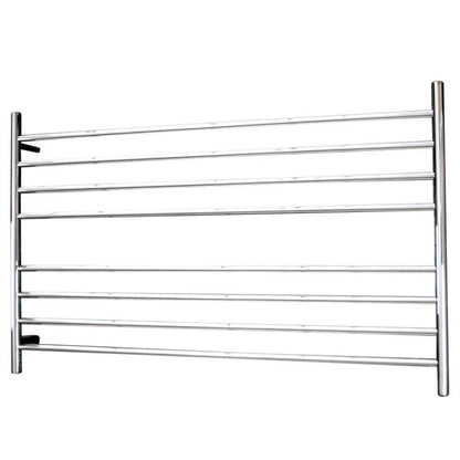 Polished 1300 x 750mm Rnd Heated Towel Rail LEFT