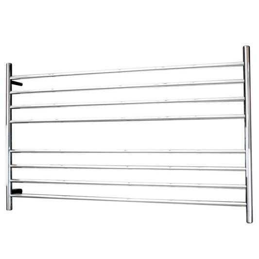 Polished 1300 x 750mm Rnd Heated Towel Rail RIGHT