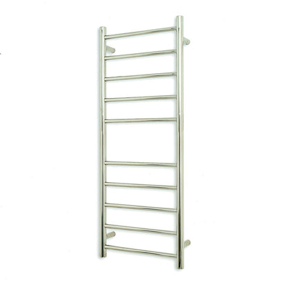 Low Voltage Polished 430 x 1100mm Rnd Heated Towel Rail RIGHT