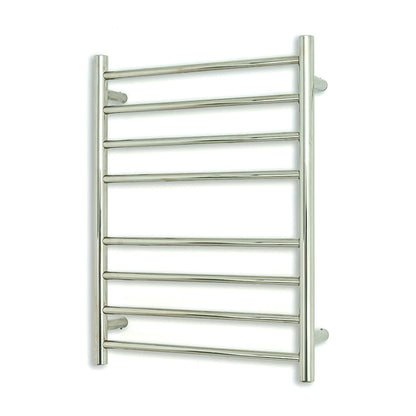 Polished 530 x 700mm Rnd Heated Towel Rail RIGHT