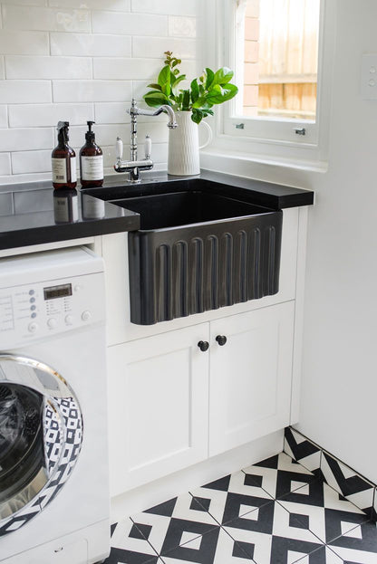 KIT - Novi 50x46 Fireclay Butler Sink (Overflow) – Matte Black