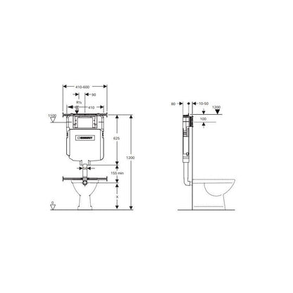 Sigma8 Concealed cistern front press 3 star