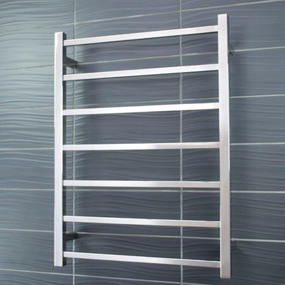 Polished 600 x 800mm Squ Heated Towel Rail LEFT