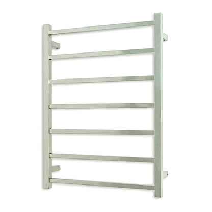 Low Voltage Polished 600 x 800mm Square Heated Towel Rail LEFT