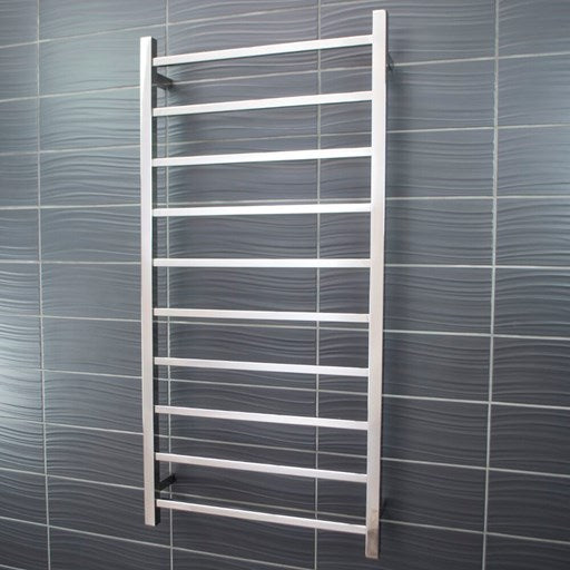Polished 600 x 1200mm Squ Heated Towel Rail LEFT