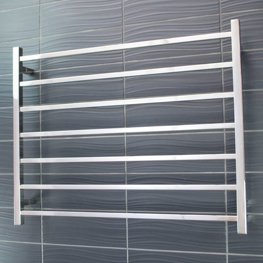 Polished 950 x 750mm Squ Heated Towel Rail LEFT