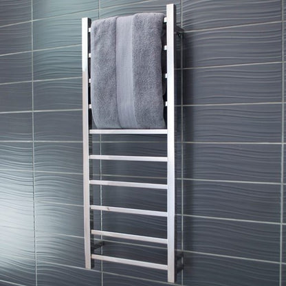 Polished 430 x 1100mm Squ Heated Towel Rail LEFT