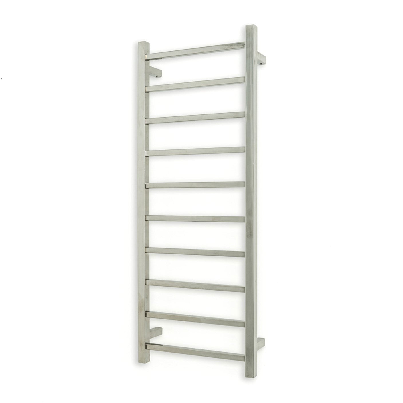 Polished 430 x 1100mm Squ Heated Towel Rail LEFT