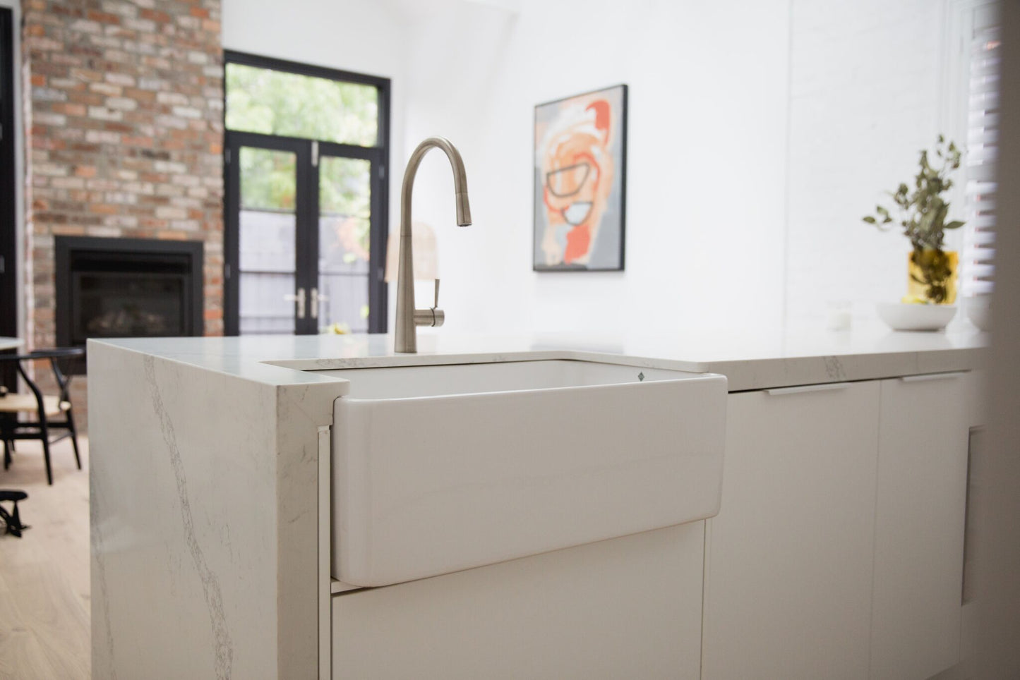 Novi 75x46 Fireclay Butler Sink - Gloss White