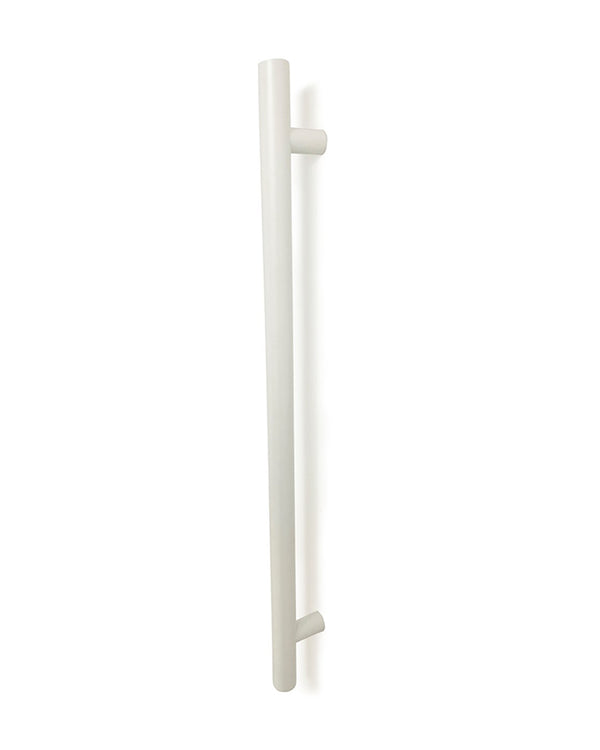Vertical Single Heated Towel Bar 40mm X 950mm Matt White