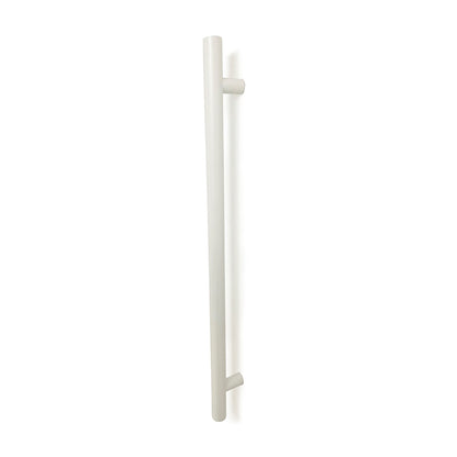 Vertical Single Heated Towel Bar 40mm X 950mm Matt White